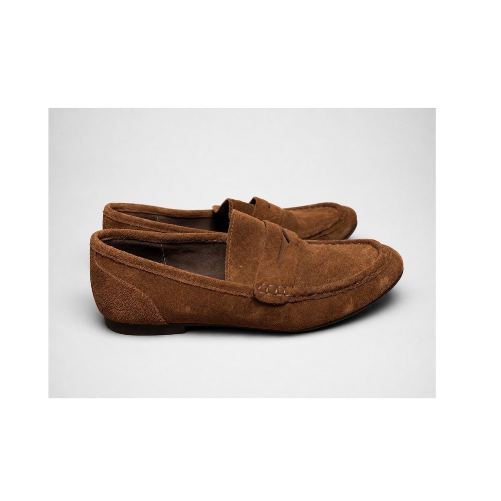 Born Brown Suede Penny Loafers Moccasin Flats Leather Slip On Shoes 7.5